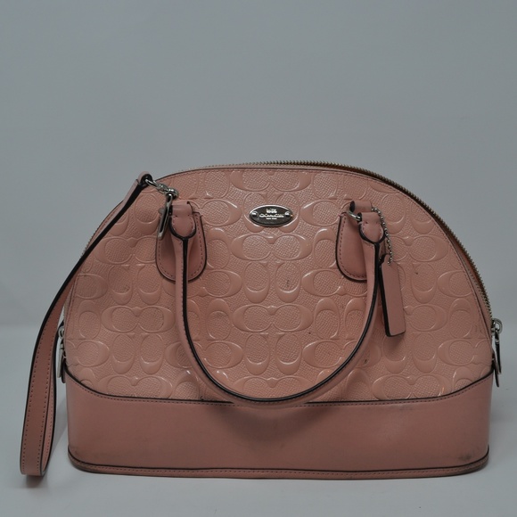Coach Handbags - COACH Light Pink Debossed Sierra Leather Satchel